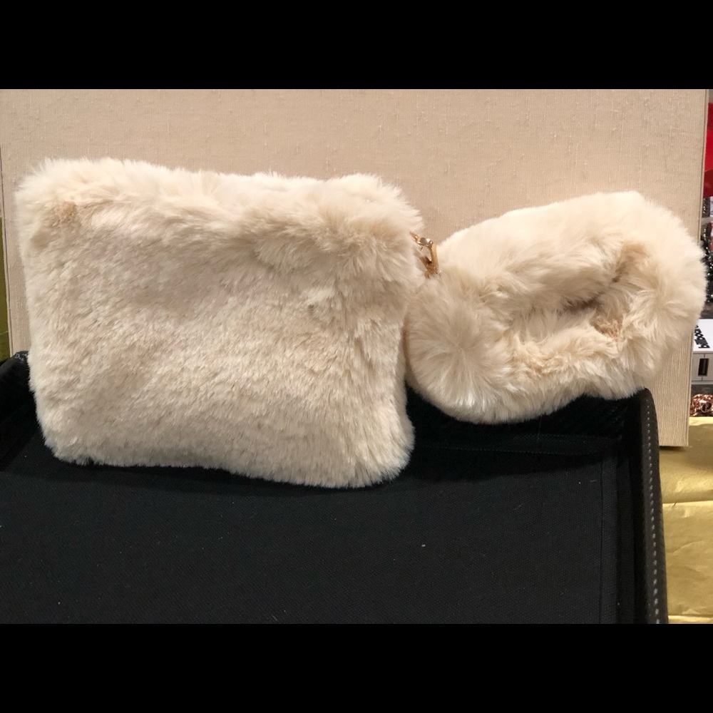 Faux fur winter white clutch a must have